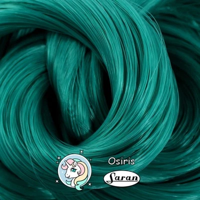 SHIMMER LOCKS Osiris Teal Green Japanese Saran Doll Hair for Custom Doll Rerooting