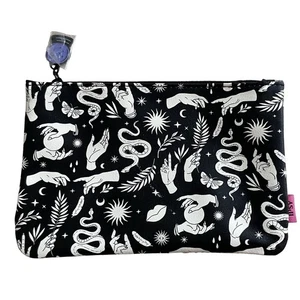 Halloween Bruja Maquillaje Cosmético Bolsa de Viaje Ipsy Glam Bolso Blanco y Negro Pequeño - Imagen 1 de 5