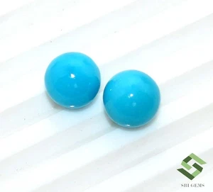 9 MM Natürlich Türkis Rund Kugel Form Paar 9.24 Cts Lose Zertifiziert Edelsteine - Bild 1 von 5