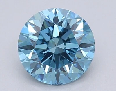 Round 1.50 Cts Fancy Vivid Blue VS1 IGI Certified Lab Grown CVD Diamond - Image 1 of 4