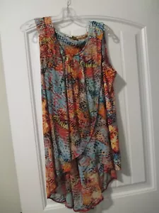 Womens multi color sleeveless hi-low shirt Est. 1946 size XL - Picture 1 of 2