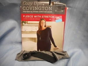 Base Layer WOMEN'S FLEECE W/STRETCH SHIRT LONG SLEEVE L GRAY - Picture 1 of 4