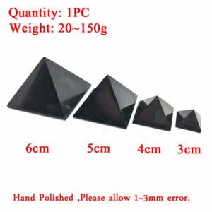 Shungite Polished Pyramid EMF Protection Crystal Health Healing Reiki Stone New - Picture 1 of 12