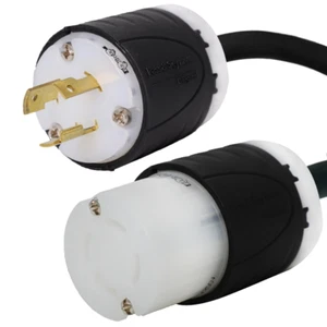NEMA L6-20P to L14-30R Plug Adapter - 1 ft, 20A/250V 12 AWG - Iron Box #IBX-4491 - Picture 1 of 1