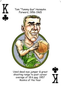 Tom Heinsohn King of Clubs Boston Celtics Caricature Playing Card - Picture 1 of 4