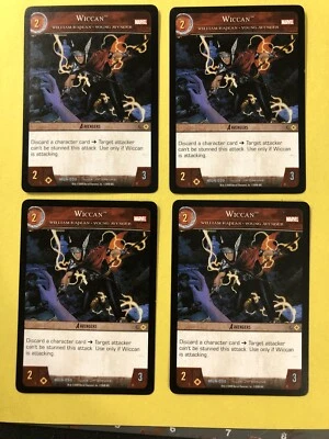VS System TCG Wiccan X4 Playset PLAYED w/CONDITION Marvel MUN-030 Uncommon  - Image 1 of 4