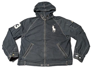 Vintage Polo Ralph Lauren Bademode Big Pony #3 Herren Large blau Kapuze Windbreaker - Bild 1 von 20