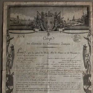 Congé des bâtiments de commerce français — douanes maritimes — Douarnenez — 1821 - Picture 1 of 8