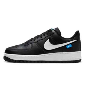 Nike Air Force 1 Shoes Black/Photo Blue/Safety Orange/Summit White Big Swoosh - Picture 1 of 6
