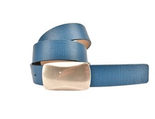 Emporio Armani Womens YEMH29 Belt Genuine Leather 80080 Blue Size OS