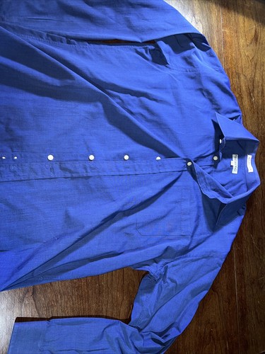 camicia dior con bottoni Christian Dior rn 98159 16 5 36 37 blu tinta unita vintage