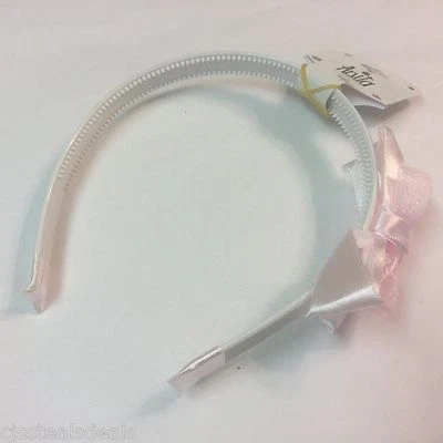 Anita Accessories Head Hairband Girls Pink Satin & Chiffon Easter Spring 3401 - Image 1 of 3