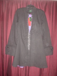 LADIE'S (TRIPP NYC) GOTISCHE VAMPIRJACKE MANTEL MIT LILA FUTTER GRÖSSE. M - NEU - Bild 1 von 16