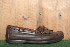 DEXTER 'Navigator' Brown Leather Kiltie Moc Boat Shoes Sz. 8.5 M - Made in USA