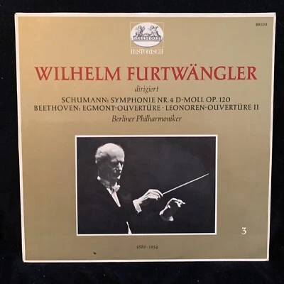 SCHUMANN Symphony #4 & BEETHOVEN Overtures- FURTWANGLER, Berlin - HELIODOR LP - Image 1 of 4