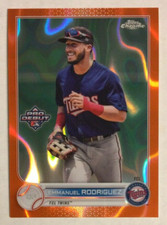 2022 Topps Pro Debut #PDC20 Emmanuel Rodriguez RC Orange Lava Refractor #’d /25