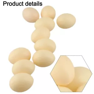 10 huevos de gallina falsos de imitación para llevar gallinas a huevos maniquí de aves de corral huevos de nido # - Imagen 1 de 12