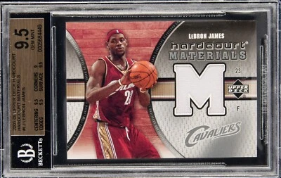 2005-06 Upper Deck LeBron James Hardcourt Materials Patch BGS 9.5 Gem Mint Pop 1 - Image 1 of 2