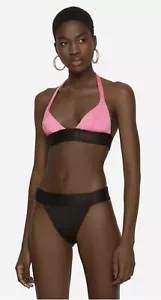 DOLCE & GABBANA Bademode Schwarz Pink Neckholder Bikini Bademode Strand 2IT UK8 S - Bild 1 von 8