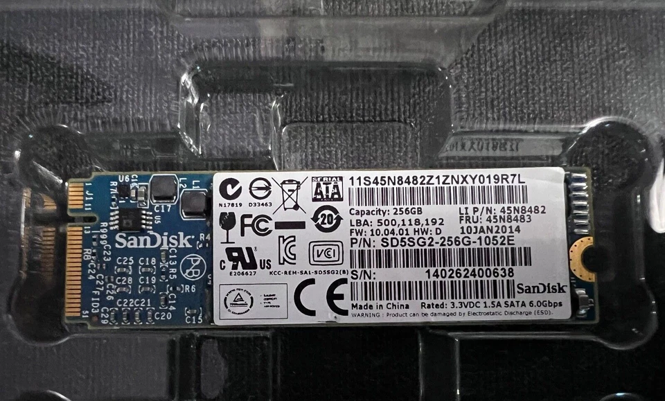 New SSD 256GB SD5SG2-256G-1052E Lenovo for Thinkpad X1 Carbon Laptop - Image 1 of 1