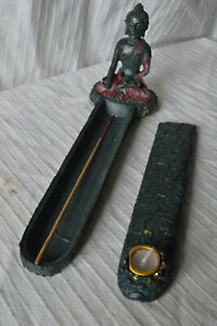 Buddha Incense Stick & Cone Holder ashcatcher burner buddah insence storage box
