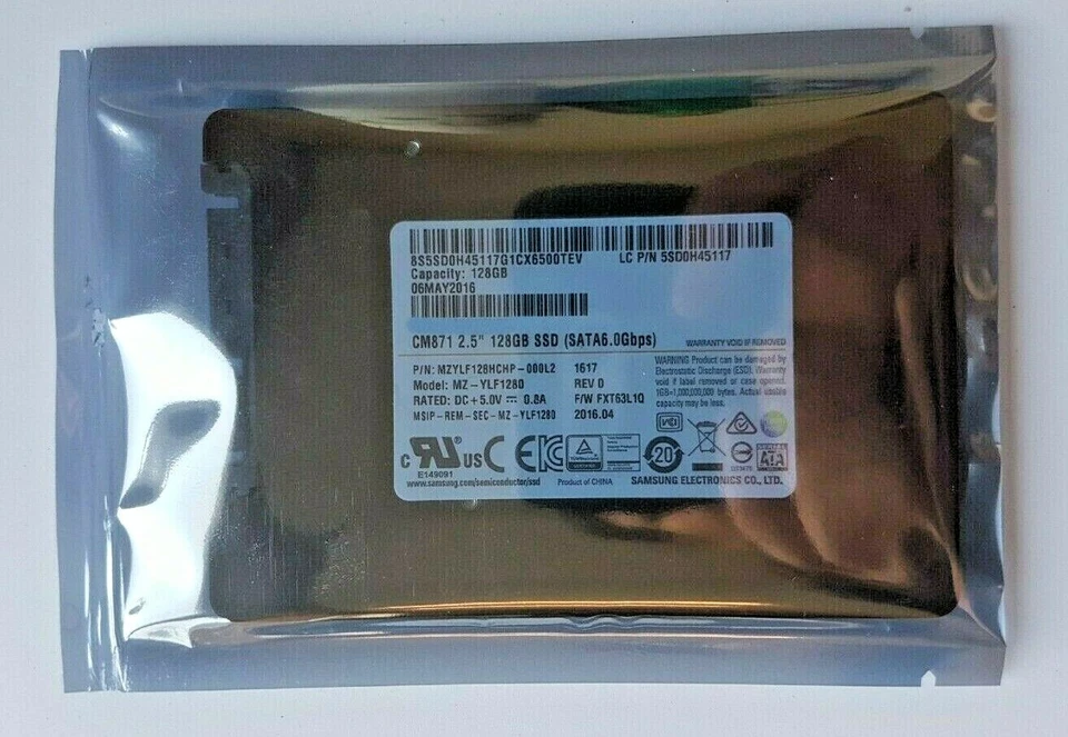 128 GB SATA Samsung MZ-YLF1280 SSD 2.5 " Inerne Hard Drive New - Image 1 of 1