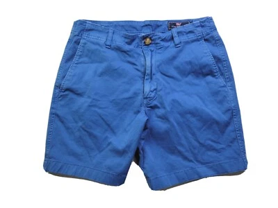 Vineyard Vines Blue Flat Front Chino Shorts Boys Size 28 Preppy 6.75" In Stretch - Image 1 of 4
