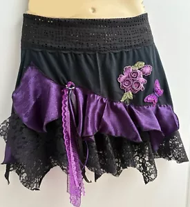 Black Cotton Fairy Pixie Festival Skirt - Size 10 - OOAK - Made By Me :) - Picture 1 of 5