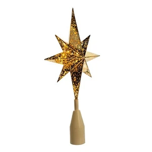 Kurt Adler UL 10-Light Gold Bethlehem Star Treetop, Golden - Picture 1 of 7