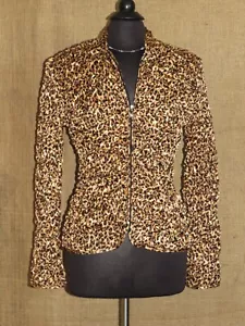MSK Leopard Print Crinkle Sequin embellishment Cardigan Jacket Size M NEW - Picture 1 of 7