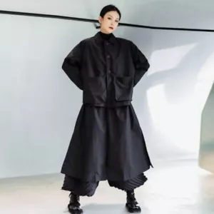 Japanese women's loose coat pocket Loose Trench coat dress - Picture 1 of 17