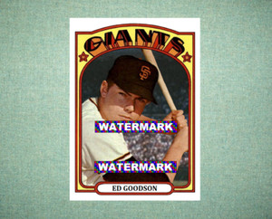 Ed Goodson San Francisco Giants 1972 Style Custom Baseball Art Card