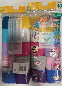 20PCS Wonder Nation 10 Pack Girls Briefs/Panties Size 10Multi Color Days - Picture 1 of 2