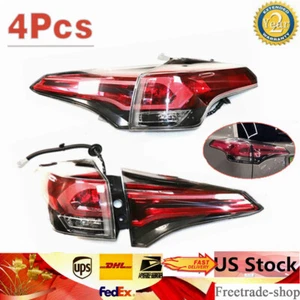 4pcs Left & Right Tail Light Lamp For 2016-2018 Toyota RAV4 Outer Inner Halogen - Picture 1 of 20