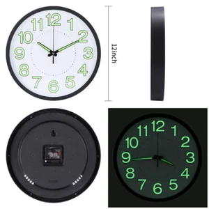 Leuchtend Wanduhren Nachtleuchtend Geräuschlose Leuchtziffern Wanduhr 30CM - Bild 1 von 16