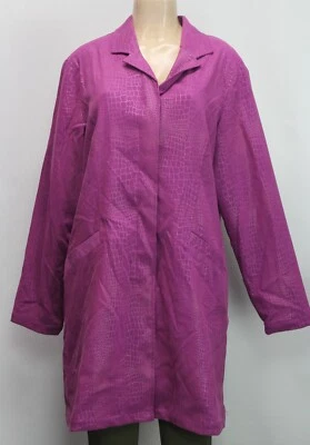 Jaqueta feminina Jessica Holbrook Easycare QVC estampa de animal stretch fúcsia tamanho G - Imagem 1 de 4