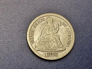 VF 1876-CC Seated Liberty Dime - Picture 1 of 2