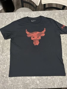 Project Rock Shirt Herren 2XL XXL Schwarz Under Armour Lift Gym Logo Freizeit - Bild 1 von 7