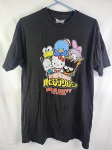 My Hero Academia Hello Kitty & Friends T-Shirt Large Short Sleeve Black EUC - Picture 1 of 6