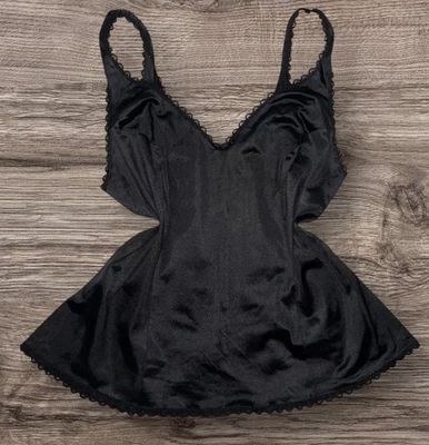 Vintage Warners Silk Style Perfect Camisole Cami Vest Top Black   Size 40 Foto 1 de 4