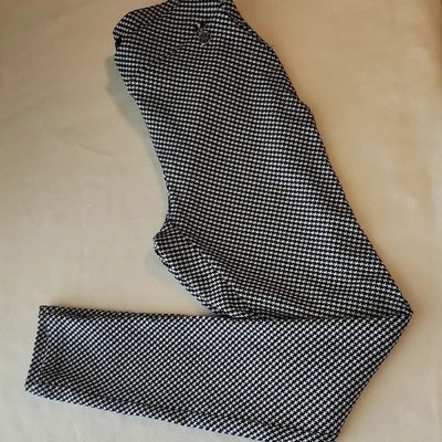 Calça Houndstooth Feminina Tommy Hilfiger Skinny Preta e Branca Tamanho 2 - Imagem 1 de 4