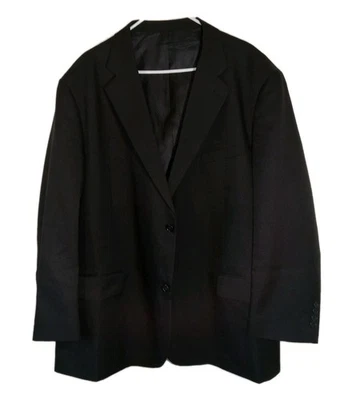 New KS Signature Blazer Jacket Men's 54 Big Black Sport Coat Lined Polyester  - Image 1 of 4