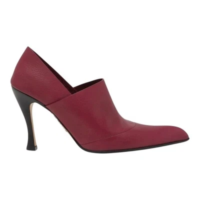 Nuevos zapatos de salón de cuero LOEWE para mujer US-10 EU-40 borgoña rosa rojo tacón Italia Foto 1 de 4