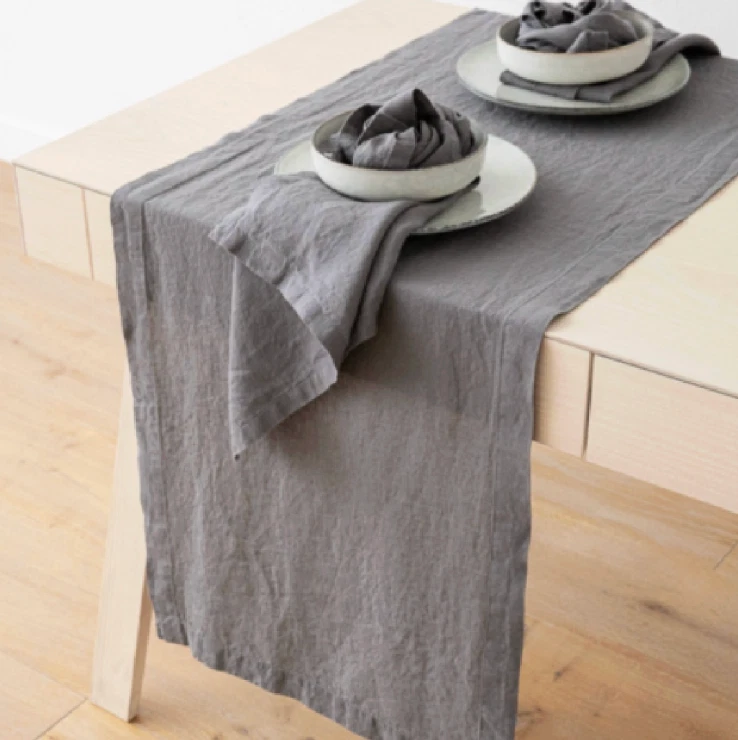 NUEVAS Servilletas de Lino Gris Acero Lavado a la Piedra 19"x19" - Juego de 6 Foto 1 de 1