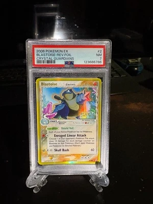PSA 7 2006 Pokemon Ex Blastoise - Reverse Foil Crystal Guardians #2 - Image 1 of 2