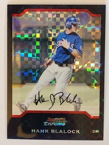 #92 Hank Blalock 2004 Bowman Chrome X-FRACTOR XFRACTOR REFRACTOR 15/172 RANGERS - Bild 1 von 2