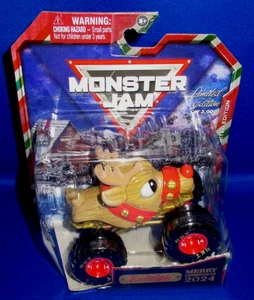 1:64 LIMITED EDITION 1 OF 3000 MONSTER JAM RUDOLPH REINDEER CHRISTMAS 2024 NEW - Picture 1 of 5
