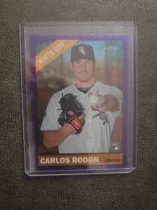 2015 TOPPS HERITAGE CHROME CARLOS RODON PURPLE REFRACTOR RC WHITE SOX YANKEES  - Picture 1 of 2
