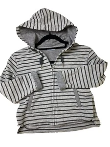 Mayoral Gray Stipes Full Zip Hoodie Kids Toddler size 8 Unisex Classic - Picture 1 of 15