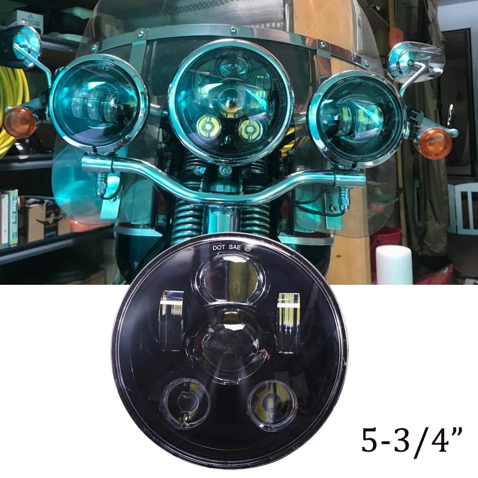 1 светодиодная фара 5,75 дюйма 6500K проектор Hi/Lo для Harley Dyna FXDLS Low Rider S - Изображение 1 из 4